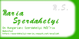 maria szerdahelyi business card